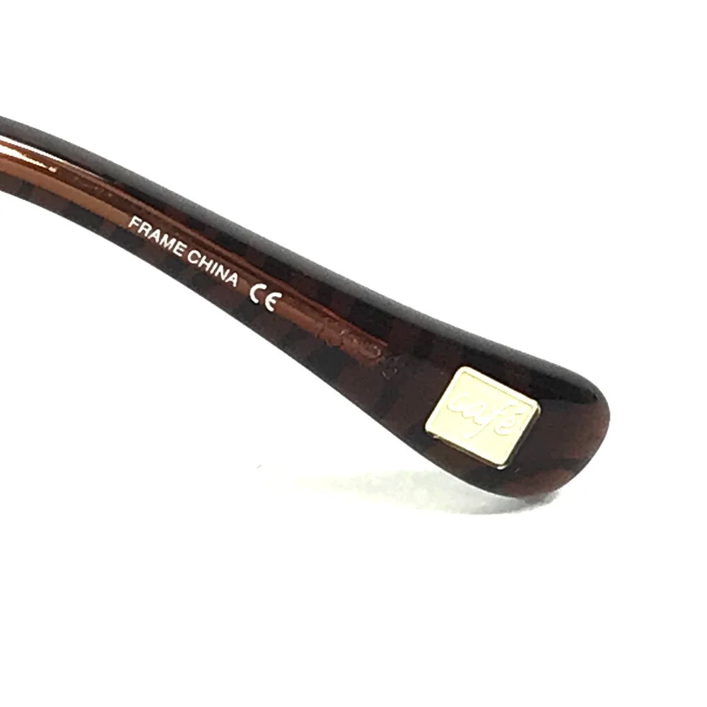 Cafe Lunettes Eyeglasses Frames 3234 C1 Brown Cat Eye Tiger Print 53-16-135